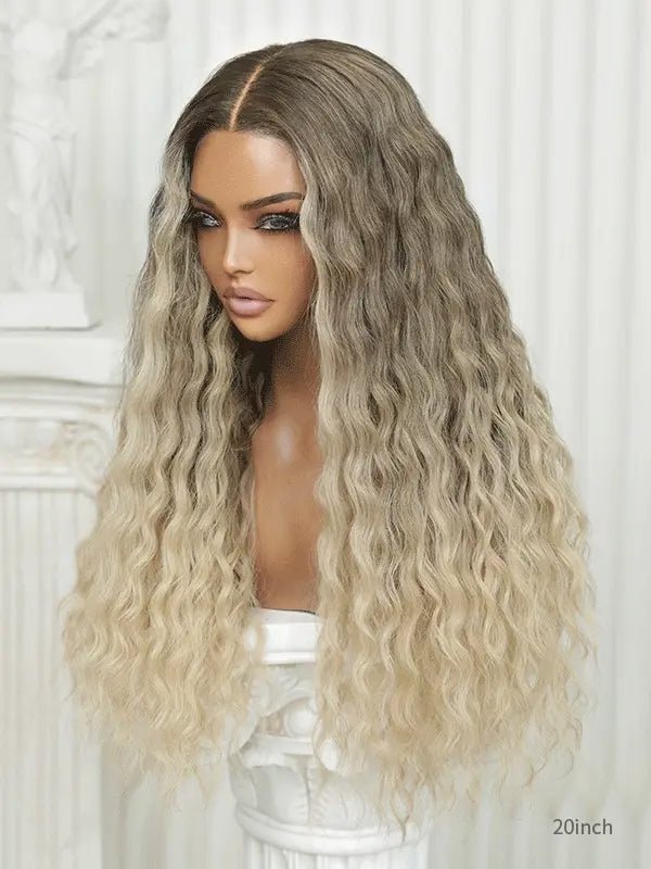 blonde curly wig