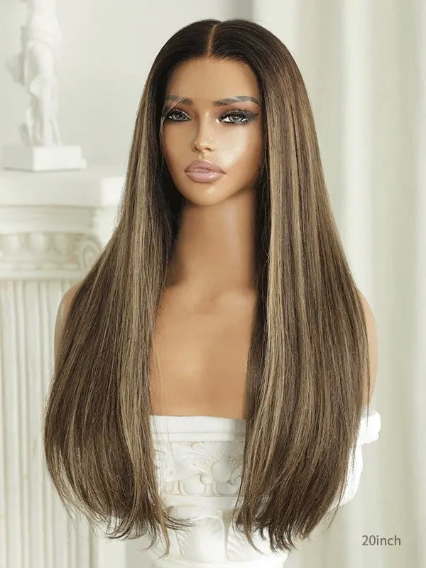 brown wigs with highlights